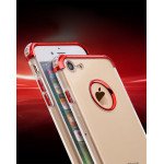 Wholesale iPhone 7 Plus Metallic Electroplate Style Clear Case (Silver)
